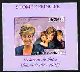 St Thomas & Prince Islands 2010 Diana Princess of Wales #3 with the Princes individual imperf deluxe sheet unmounted mint. Note this item is privately produced and is offered purely on its thematic appeal