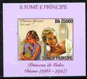 St Thomas & Prince Islands 2010 Diana Princess of Wales #4 with Big Ben individual imperf deluxe sheet unmounted mint. Note this item is privately produced and is offered purely on its thematic appeal