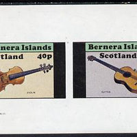 Bernera 1982 Musical Instruments imperf set of 2 values (40p violin & 60p guitar) unmounted mint