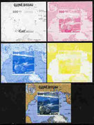 Guinea - Bissau 2010 Global Warming #1 - Rabbit individual deluxe sheet - the set of 5 imperf progressive proofs comprising the 4 individual colours plus all 4-colour composite, unmounted mint