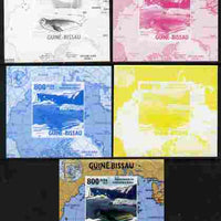 Guinea - Bissau 2010 Global Warming #3 - Weddell Seal individual deluxe sheet - the set of 5 imperf progressive proofs comprising the 4 individual colours plus all 4-colour composite, unmounted mint