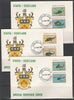 Staffa 1982 Helicopters perf set of 6 values on 3 special covers with first day cancels