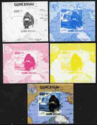 Guinea - Bissau 2010 Global Warming #4 - Muskox individual deluxe sheet - the set of 5 imperf progressive proofs comprising the 4 individual colours plus all 4-colour composite, unmounted mint