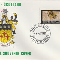 Staffa 1982 Bees #3 (35p perf value) on special cover with first day cancel