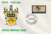 Staffa 1982 Bees #3 (35p perf value) on special cover with first day cancel