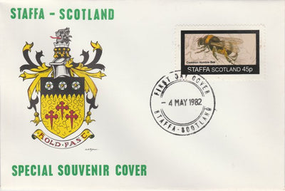 Staffa 1982 Bees #4 (45p perf value) on special cover with first day cancel
