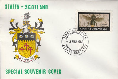 Staffa 1982 Bees #6 (75p perf value) on special cover with first day cancel