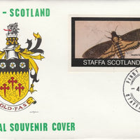 Staffa 1982 Bees - Hawkmoth (£1 imperf souvenir sheet) on special cover with first day cancel