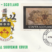 Staffa 1982 Bees - Bumble Bee nest (£2 imperf deluxe sheet) on special cover with first day cancel