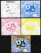 Guinea - Bissau 2010 Global Warming #5 - Penguin individual deluxe sheet - the set of 5 imperf progressive proofs comprising the 4 individual colours plus all 4-colour composite, unmounted mint