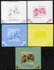 Guinea - Bissau 2010 Mushrooms #1 individual deluxe sheet - the set of 5 imperf progressive proofs comprising the 4 individual colours plus all 4-colour composite, unmounted mint