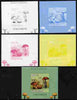 Guinea - Bissau 2010 Mushrooms #2 individual deluxe sheet - the set of 5 imperf progressive proofs comprising the 4 individual colours plus all 4-colour composite, unmounted mint