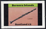 Bernera 1982 Musical Instruments (Clarinet) imperf deluxe sheet (£2 value) unmounted mint