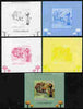 Guinea - Bissau 2010 Mushrooms #3 individual deluxe sheet - the set of 5 imperf progressive proofs comprising the 4 individual colours plus all 4-colour composite, unmounted mint