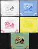 Guinea - Bissau 2010 Mushrooms #4 individual deluxe sheet - the set of 5 imperf progressive proofs comprising the 4 individual colours plus all 4-colour composite, unmounted mint
