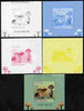 Guinea - Bissau 2010 Mushrooms #5 individual deluxe sheet - the set of 5 imperf progressive proofs comprising the 4 individual colours plus all 4-colour composite, unmounted mint