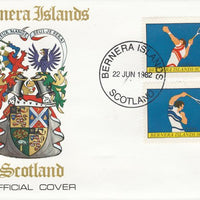 Bernera 1982 Tennis perf,set of 2 values (40p & 60p) on special cover with first day cancel