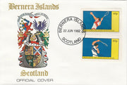 Bernera 1982 Tennis imperf,set of 2 values (40p & 60p) on special cover with first day cancel