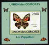 Comoro Islands 2009 Butterflies #2 individual imperf deluxe sheet unmounted mint. Note this item is privately produced and is offered purely on its thematic appeal, it has no postal validity