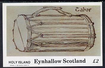 Eynhallow 1982 Early Musical Instruments (Tabor) imperf deluxe sheet (£2 value) unmounted mint
