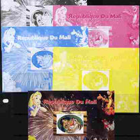 Mali 2010 Disney Characters with Olympic Rings #2 s/sheet - the set of 5 imperf progressive proofs comprising the 4 individual colours plus all 4-colour composite, unmounted mint