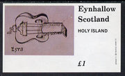 Eynhallow 1982 Early Musical Instruments (Lyre) imperf souvenir sheet (£1 value) unmounted mint