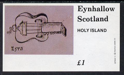 Eynhallow 1982 Early Musical Instruments (Lyre) imperf souvenir sheet (£1 value) unmounted mint
