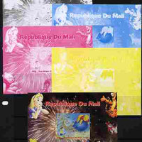 Mali 2010 Disney Characters with Olympic Rings #6 s/sheet - the set of 5 imperf progressive proofs comprising the 4 individual colours plus all 4-colour composite, unmounted mint