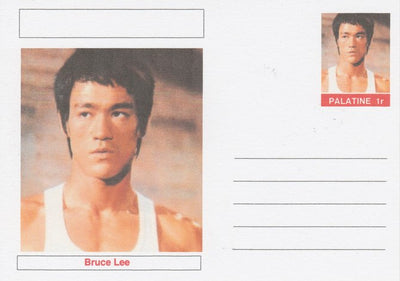 Palatine (Fantasy) Personalities - Bruce Lee (Martial arts actor) postal stationery card unused and fine