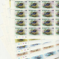 Barbuda 1976 Birds set of 6 in complete sheets of 25, superb unmounted mint, SG 262-7