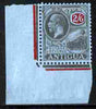 Antigua 1921-29 KG5 Script CA 2s6d black & red on blue mounted mint corner single SG 78