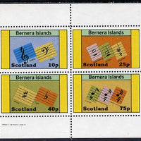 Bernera 1982 Musical Notes perf set of 4 values unmounted mint