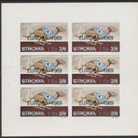 Stroma 1971 Dogs 15p on 2s6d (Greyhound),overprinted 'Emergency Strike Post' for use on the British mainland unmounted mint complete imperf sheet of 6