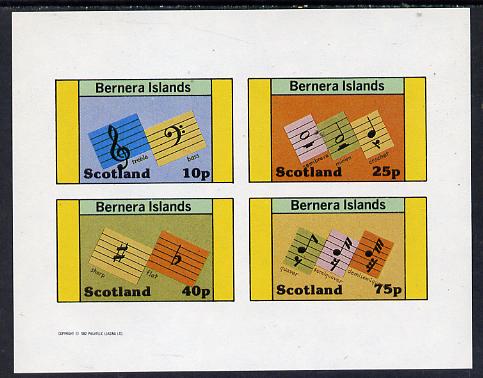 Bernera 1982 Musical Notes imperf set of 4 values unmounted mint