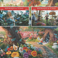 Chad 2016 Alice in Wonderland imperf sheetlet containing 2 values unmounted mint. Note this item is privately produced and is offered purely on its thematic appeal. .