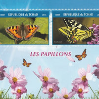 Chad 2016 Butterflies #2 perf sheetlet containing 2 values unmounted mint. Note this item is privately produced and is offered purely on its thematic appeal. .