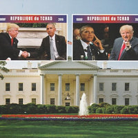 Chad 2016 Donald Trump & Barack Obama imperf sheetlet containing 2 values unmounted mint. Note this item is privately produced and is offered purely on its thematic appeal. .