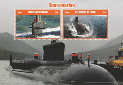 Chad 2016 Submarines #2 perf sheetlet containing 2 values unmounted mint. Note this item is privately produced and is offered purely on its thematic appeal. .