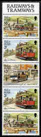 Isle of Man 1988-92 Manx Railways & Tramways booklet pane containing 16p-3p-13p-3p-16p unmounted mint SG 367a