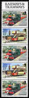 Isle of Man 1988-92 Manx Railways & Tramways booklet pane containing 18p-23p-18p-23p-18p unmounted mint SG 375ab