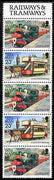 Isle of Man 1988-92 Manx Railways & Tramways booklet pane containing 18p-23p-18p-23p-18p unmounted mint SG 375ab