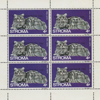 Stroma 1969 Cats 4d Silver Tabby opt'd for Investiture of Prince of Wales complete perf sheetlet of 6 unmounted mint