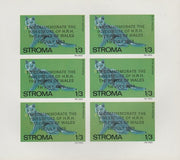 Stroma 1969 Cats 1s3d Russian Blue opt'd for Investiture of Prince of Wales complete imperf sheetlet of 6 unmounted mint