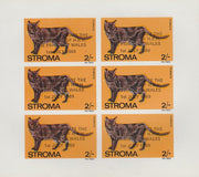 Stroma 1969 Cats 2s Burmese opt'd for Investiture of Prince of Wales complete imperf sheetlet of 6 unmounted mint