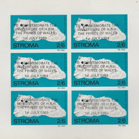 Stroma 1969 Cats 2s6d Blue Eyed White opt'd for Investiture of Prince of Wales complete imperf sheetlet of 6 unmounted mint