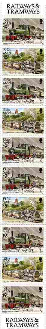 Isle of Man 1988-92 Manx Railways & Tramways booklet pane containing 15p x 4 & 19p x 6 unmounted mint SG 372b