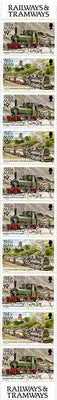 Isle of Man 1988-92 Manx Railways & Tramways booklet pane containing 15p x 4 & 19p x 6 unmounted mint SG 372b