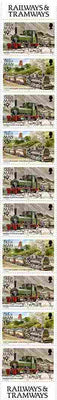 Isle of Man 1988-92 Manx Railways & Tramways booklet pane containing 15p x 4 & 19p x 6 unmounted mint SG 372b