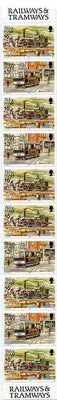 Isle of Man 1988-92 Manx Railways & Tramways booklet pane containing 13p x 4 & 16p x 6 unmounted mint SG 370a