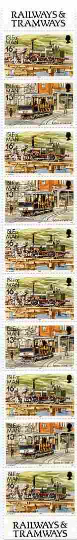 Isle of Man 1988-92 Manx Railways & Tramways booklet pane containing 13p x 4 & 16p x 6 unmounted mint SG 370a